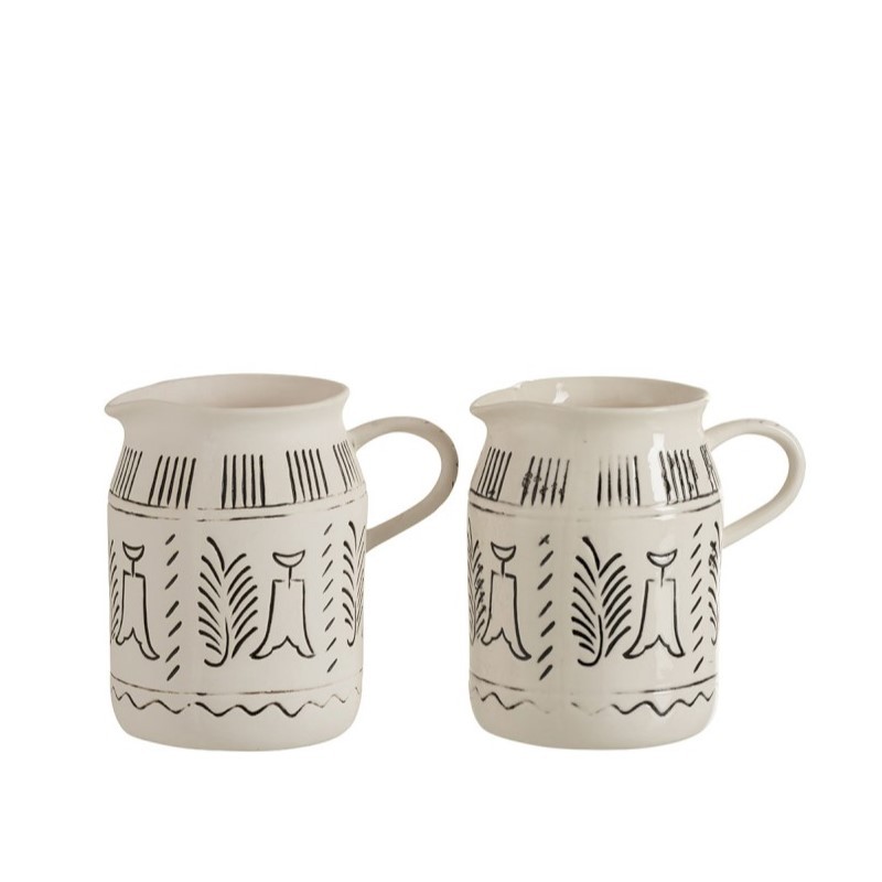 G MAMA PITCHER ETHNIC WHITE CERAMIC